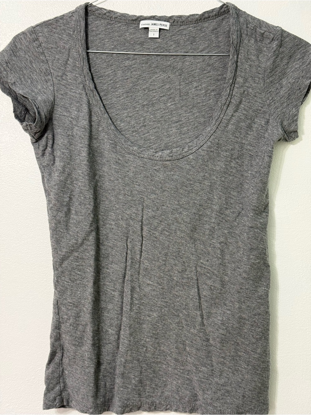 Standard James Perse Deep Scoop Neck Standard Slub Tee gray size 1